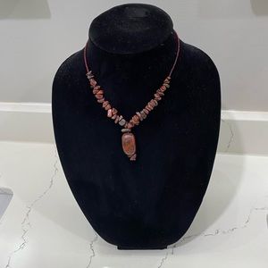 Precious stone necklace, hand crafted
